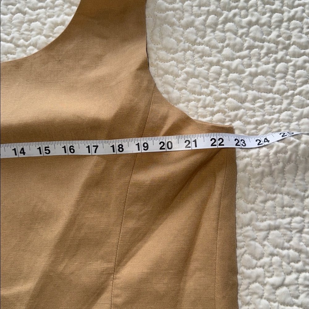 NWT Le Suit 3Pc Suit Elegant Tan Linen Blend Jacket Tank & Pants Sz 16W - Picture 9 of 16